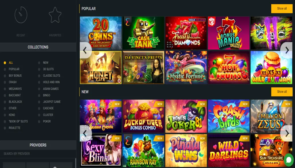 Types of Games at Big Melbet Online Casino